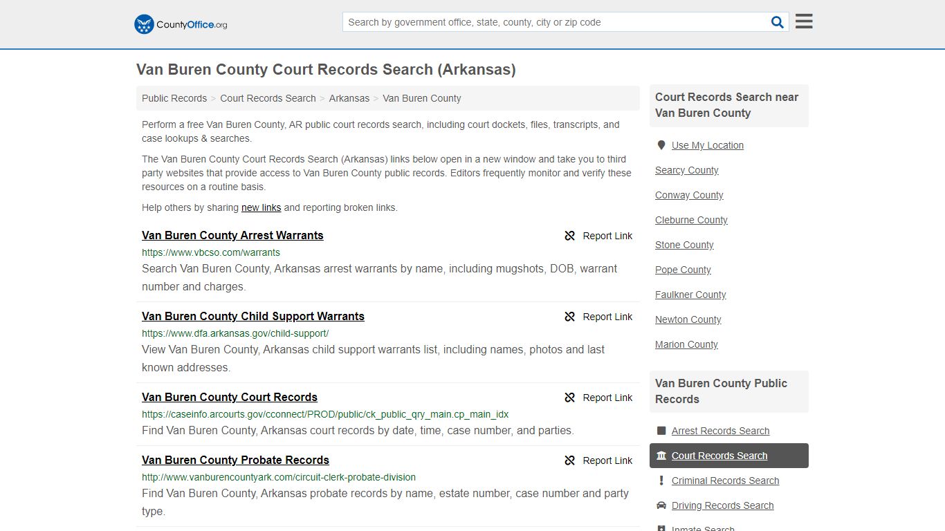 Court Records Search - Van Buren County, AR (Adoptions ...