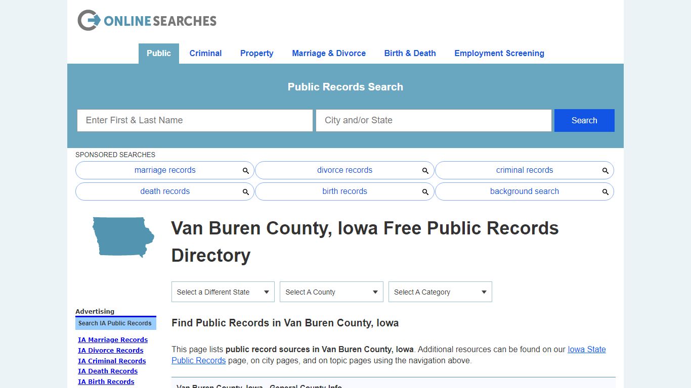 Van Buren County, Iowa Public Records Directory